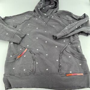 Sundance Embroidered Heart Hoodie Gray Size Small